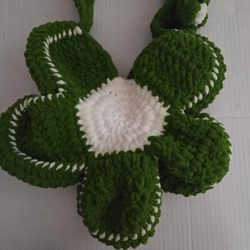 Flower Shape Hand Crocheted Shoulder Crossbody Bag
